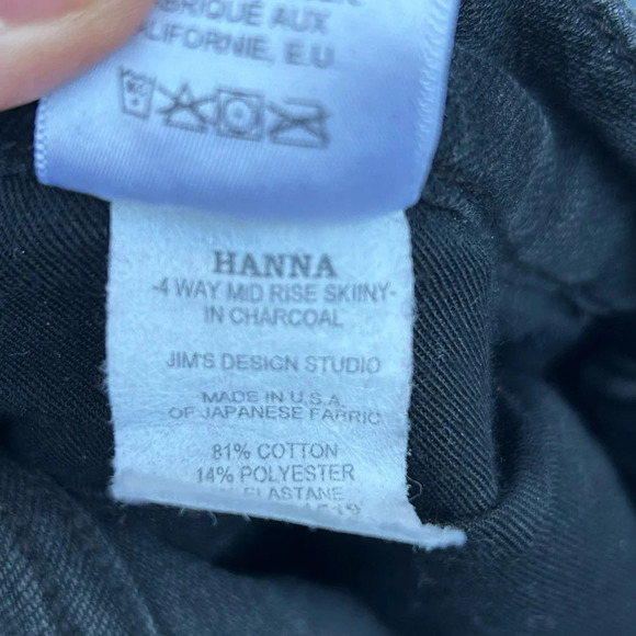 Fathers Daughter Denim,  Hanna Mid Rise Skinny in Charcoal, size 28 - Picture 11 of 11
